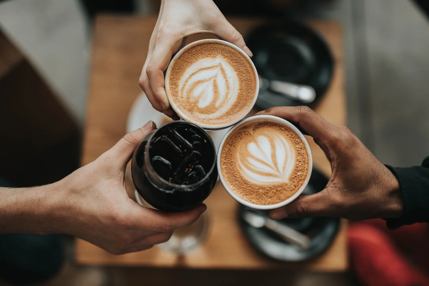 Coffee cups being served in a hospitality environment