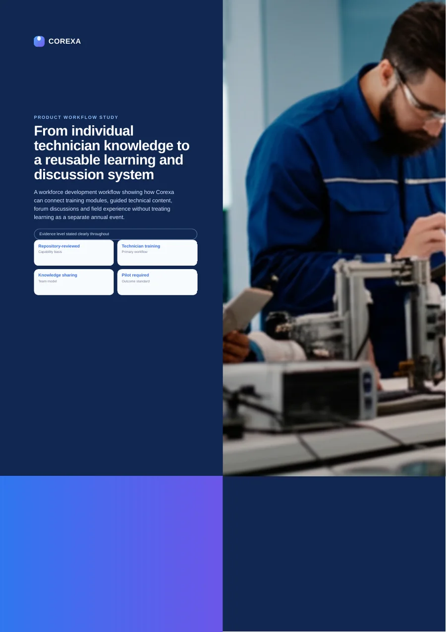 Cover of From individual technician knowledge to a reusable learning and discussion system