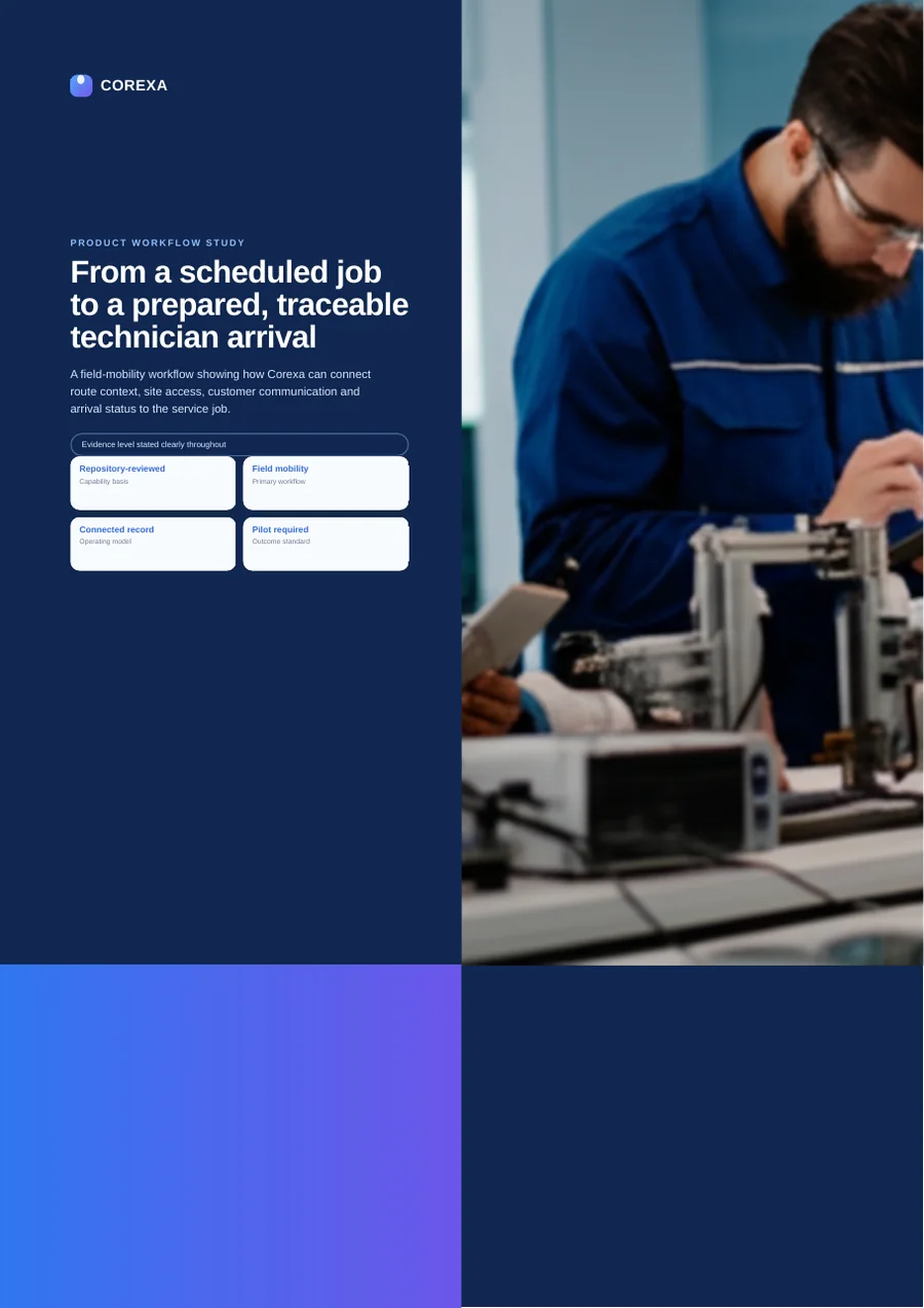 Cover of From a scheduled job to a prepared, traceable technician arrival