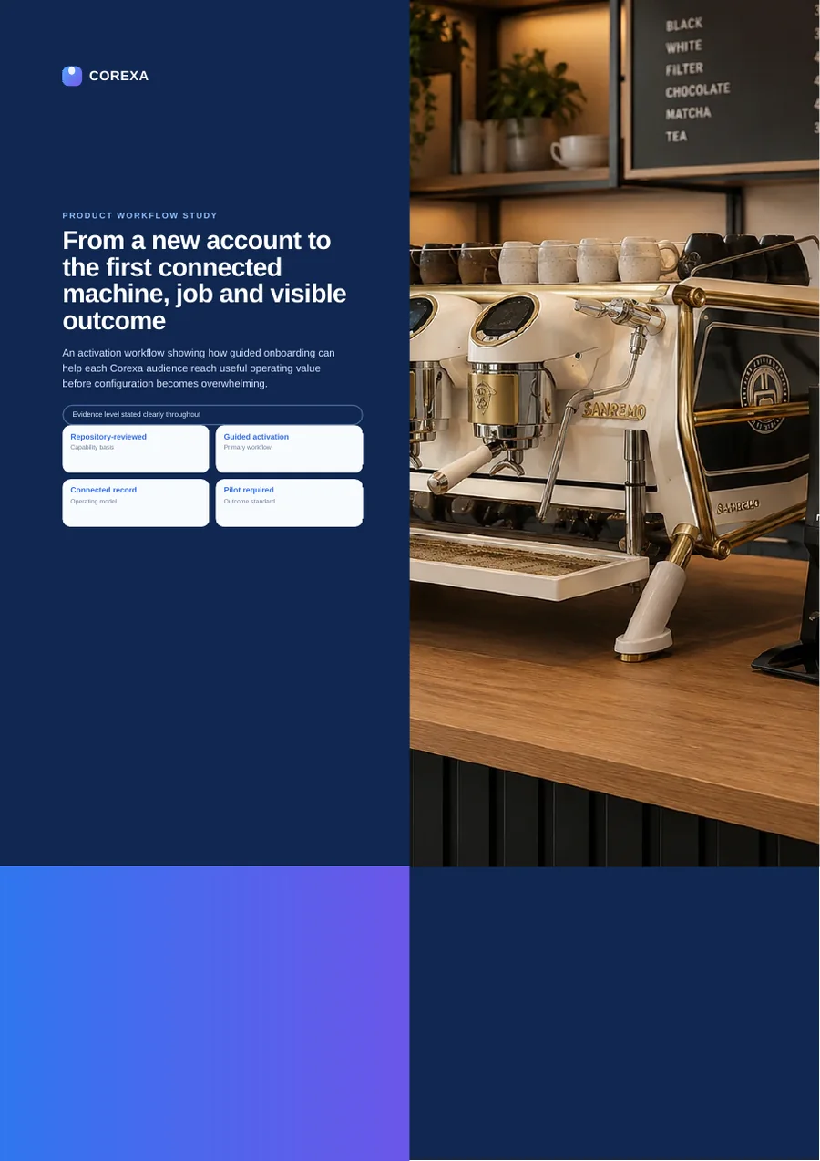 Cover of From a new account to the first connected machine, job and visible outcome